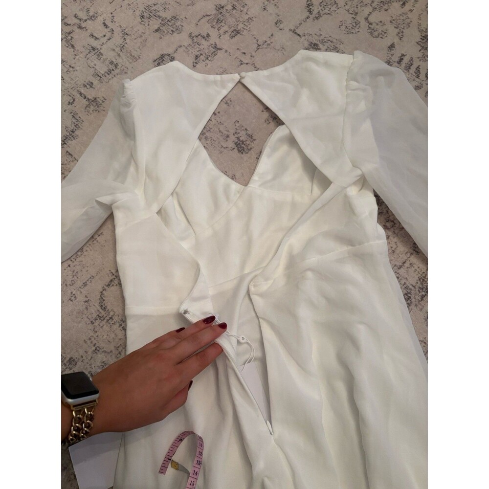 Lulus Angelic Adoration White Backless Maxi Dress Size XL NWT Wedding Vintage - Picture 7 of 9